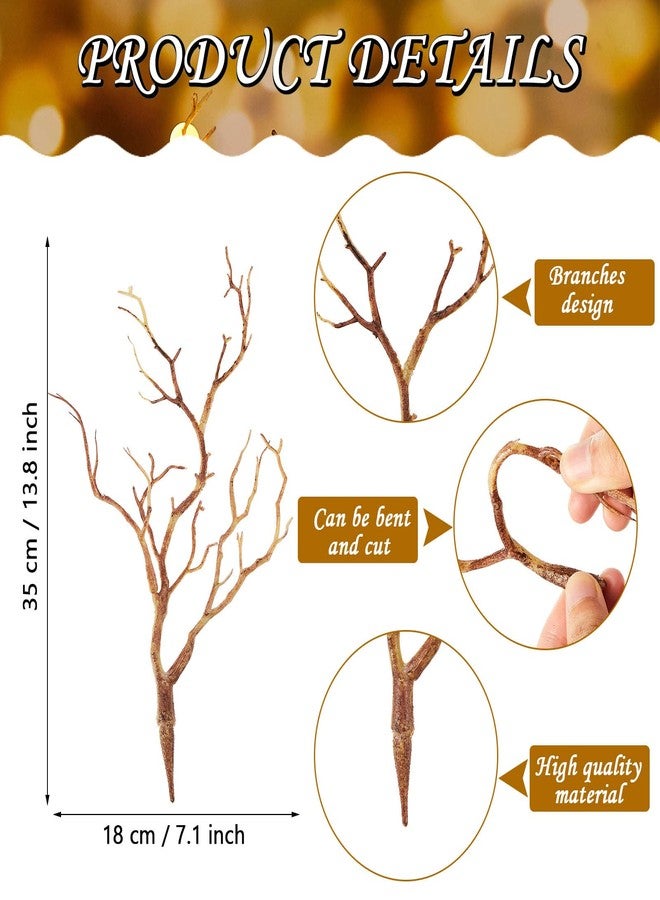 Chuangdi 8 Pieces Dried Tree Branches Artificial Antler Branch Manzanita Branches Plastic Tree Branches for Decoration for Christmas Party Various Festivals Home Hotel Decoration (Coffee) - Image 2